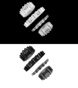 3D Rendering outline set of gear, wireframe a group of gear, for mechanical t Illustrazione stock