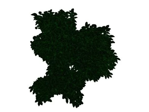 3d rendering of an outlined black tree with green edges isolated on white bac Stock Illustration