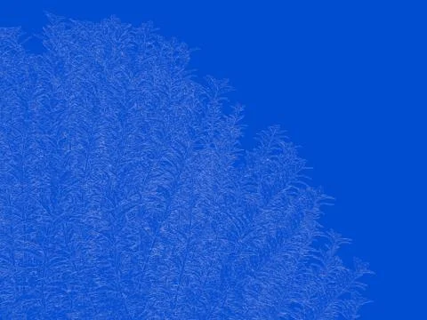 3d rendering of an outlined black tree with green edges isolated on white bac Stock Illustration