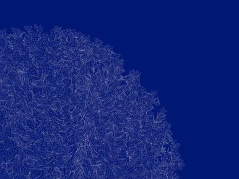 3d rendering of an outlined bush blueprint isolated on blue background Stock Illustration