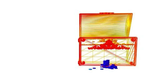 3d rendering of an outlined colorful box Stock Illustration