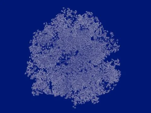 3d rendering of an outlined tree blueprint isolated on blue background Stock Illustration