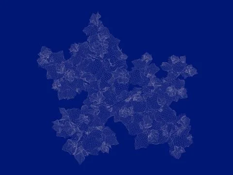 3d rendering of an outlined tree blueprint isolated on blue background Stock Illustration