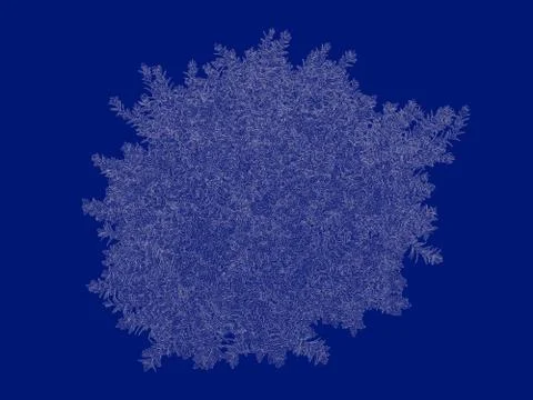 3d rendering of an outlined tree blueprint isolated on blue background Stock Illustration
