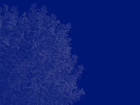 3d rendering of an outlined tree blueprint isolated on blue background Stock Illustration