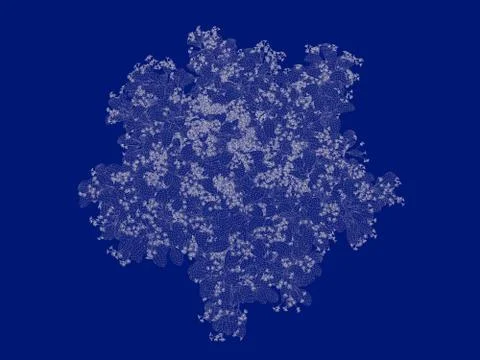 3d rendering of an outlined tree blueprint isolated on blue background Stock Illustration