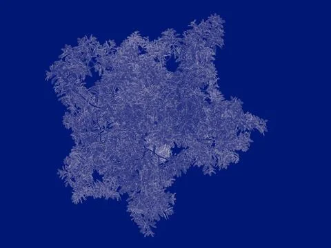 3d rendering of an outlined tree blueprint isolated on blue background Stock Illustration