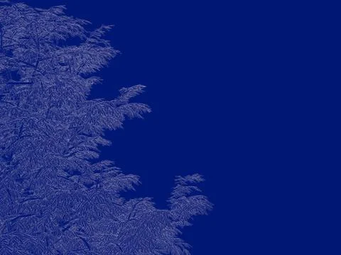 3d rendering of an outlined tree blueprint isolated on blue background イラスト素材
