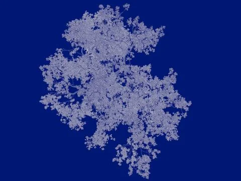3d rendering of an outlined tree blueprint isolated on blue background Stock Illustration