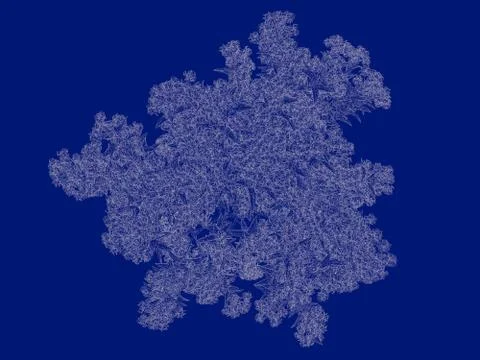 3d rendering of an outlined tree blueprint isolated on blue background Stock Illustration