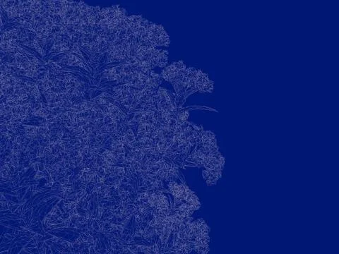 3d rendering of an outlined tree blueprint isolated on blue background Stock Illustration