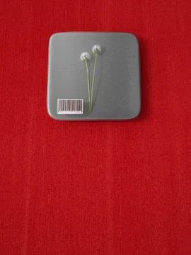 3D rendering, Packadged blow balls with bar code on cocloful background Stock Illustration