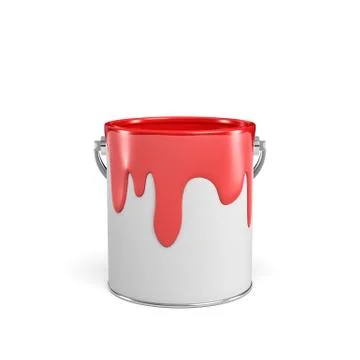 3d rendering of a paint bucket full of red paint イラスト素材
