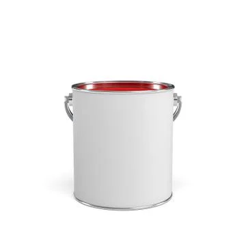 3d rendering of a paint bucket full of red paint Stock Illustration