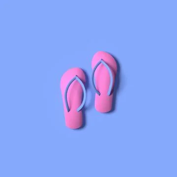 3D RENDERING OF PAIR OF FLIP FLOPS Stock Illustration