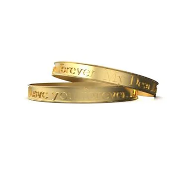 3D rendering pair of golden wedding rings Stock Photos