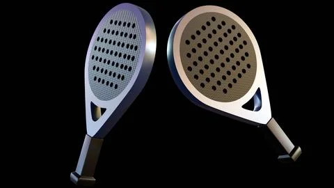A 3d rendering of pair of paddle rackets. Stock Illustration