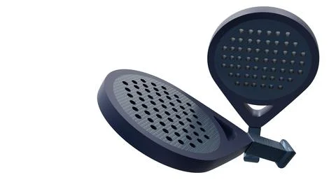 A 3d rendering of pair of paddle rackets. Stock Illustration