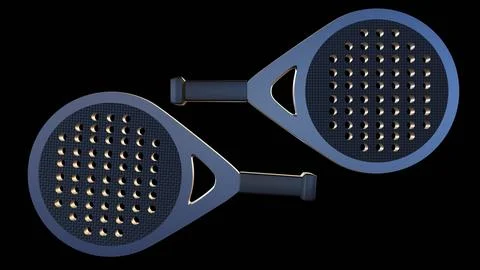A 3d rendering of pair of paddle rackets. Stock Illustration