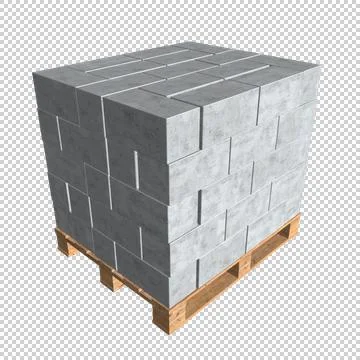 3d Rendering of a Pallet of Bricks Stock Illustration