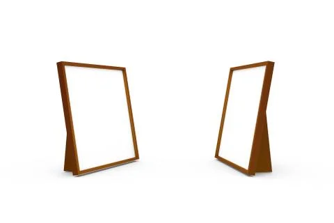3D Rendering of Paper Blank Photo Frames on White Illustrazione stock
