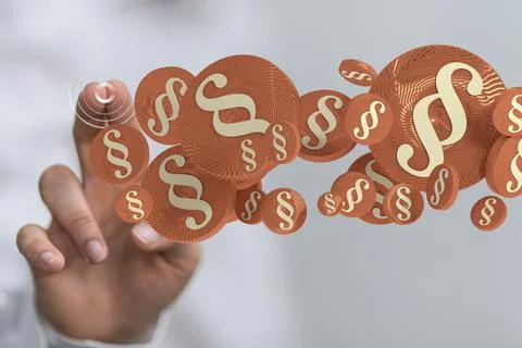 A 3D rendering of paragraph icons with hand pointing on it from the backgroun 写真素材