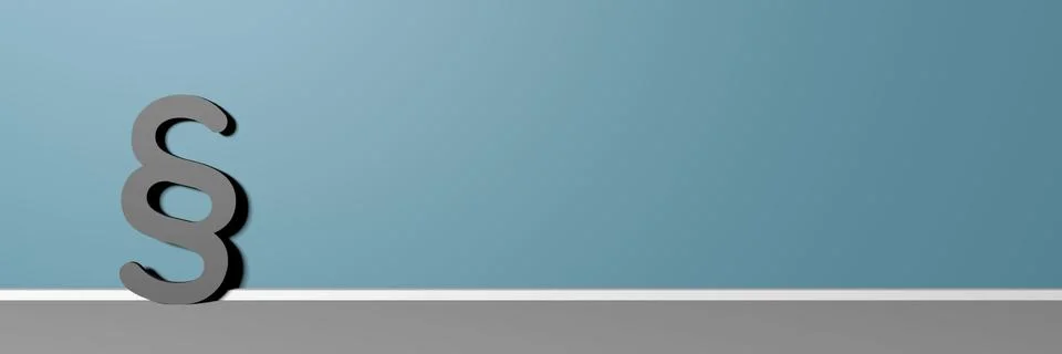 3D rendering Of A Paragraph Symbol Leaning On Red Wall Stock Illustration