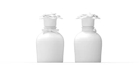 3D rendering of a parfum bottle flower female isolated on white Stock Illustration