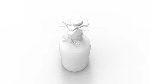 3D rendering of a parfum bottle flower female isolated on white Stock Illustration