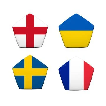 3d rendering a part of soccer ball with flag pattern, european soccer champio イラスト素材