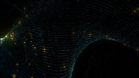 3d rendering particle background with depth of field. Stock Illustration