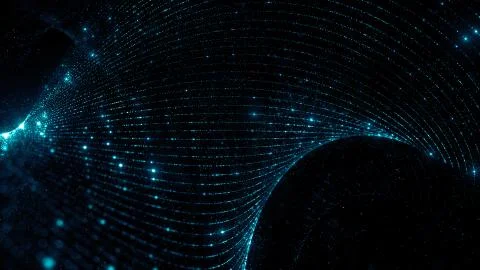 3d rendering particle background with depth of field. Stock Illustration