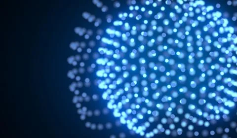3D Rendering Of Particle Dots Sphere 스톡 일러스트