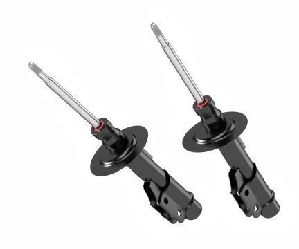 3D rendering. Passenger car Shock Absorber, new auto parts, spare parts. Stock Photos