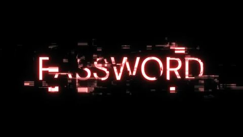 3D rendering password text with screen effects of technological glitches Illustrazione stock
