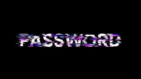 3D rendering password text with screen effects of technological glitches Stock Illustration