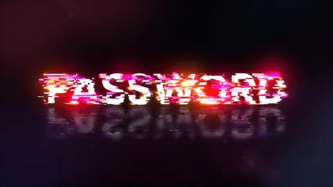 3D rendering password text with screen effects of technological glitches Illustrazione stock
