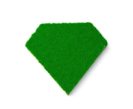 3d rendering of the patch of grass in the form of diamond isolated on white back Illustrazione stock