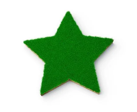 3d rendering of the patch of grass in the form of star isolated on white backgro Ilustración de archivo