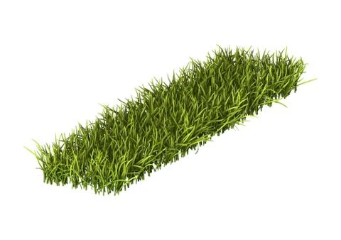 3D Rendering Patch of Grass on White Illustrazione stock