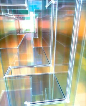 3d rendering of a pattern with cubic objects Foto stock