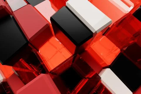 3D rendering.  Pattern of different shapes. Minimalistic pattern of simple sh Stockillustratie