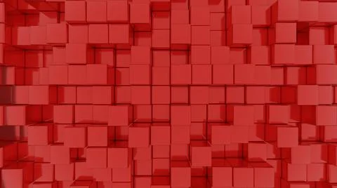 3D rendering of a pattern of red cubes for backgrounds and textures Illustrazione stock