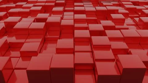 3D rendering of a pattern of red cubes for backgrounds and textures Illustrazione stock