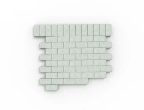 3d rendering of pavement stones pattern isolated in white studio background. Stock Illustration