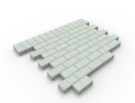 3d rendering of pavement stones pattern isolated in white studio background. Stock Illustration