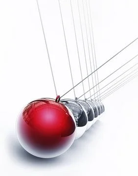 3D rendering of a pendulum with a red sphere 스톡 일러스트