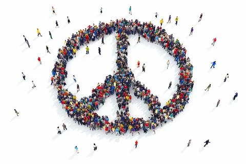 3D rendering of people peace Stock Illustration