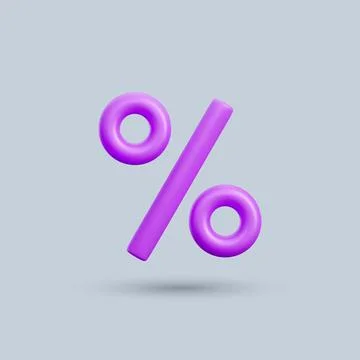 3D rendering percent sign element. Realistic vector percentage  icon.Percenta Stock-Illustration