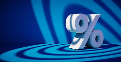 3D rendering of a percent symbol. 스톡 일러스트